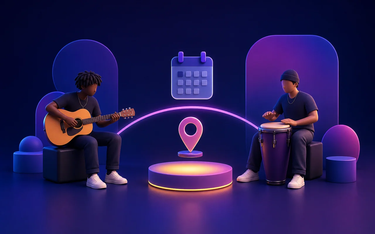 Músicos conectados automaticamente a uma oportunidade compatível